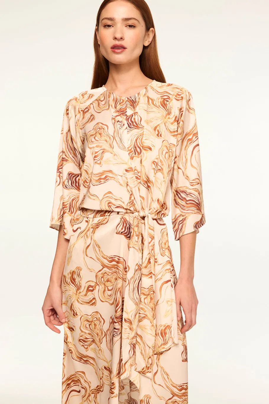 MISA Los Angeles Midi|Dresses>ADINA DRESS Goldenstrawsatin