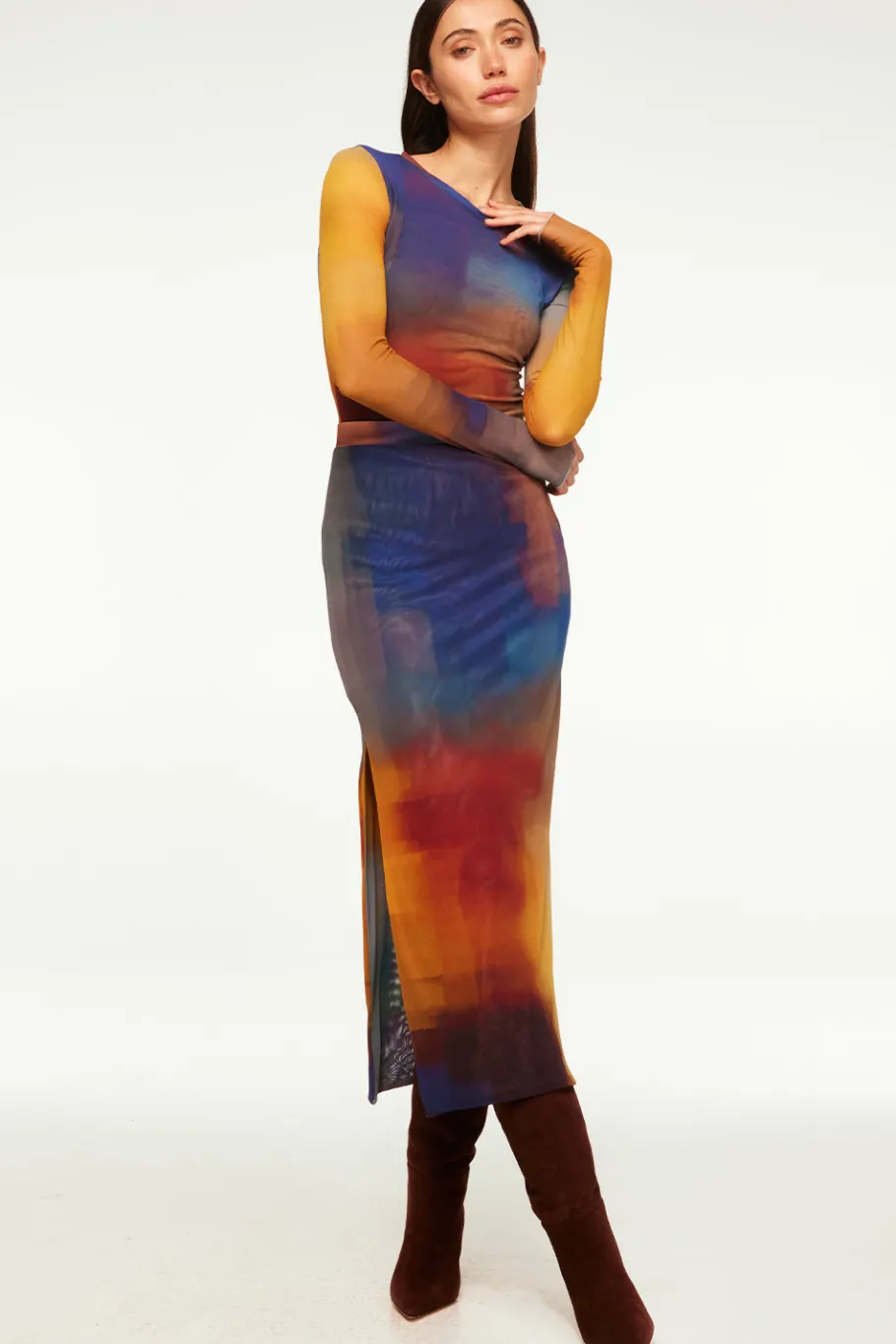 MISA Los Angeles Matching Sets|Jersey & Mesh>AISHA SKIRT Digitalombre