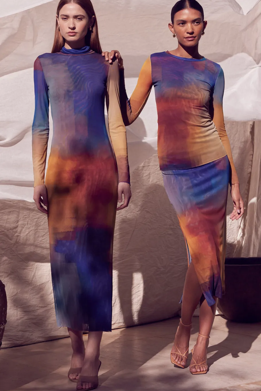 MISA Los Angeles Matching Sets|Jersey & Mesh>AISHA SKIRT Digitalombre