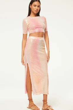 MISA Los Angeles Matching Sets|Skirts & Shorts>AISHA SKIRT Sequinombre