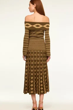 MISA Los Angeles Knits|Matching Sets>ALANI TOP Olivegeostripe
