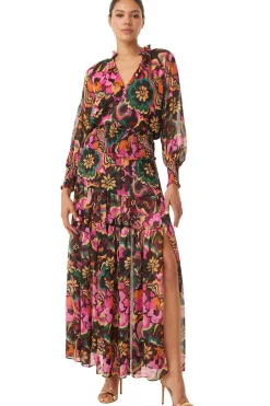 MISA Los Angeles Tops>ALEXIS TOP Floragroovechiffon
