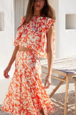 MISA Los Angeles Tops|Matching Sets>ALINA TOP Patmostangerine
