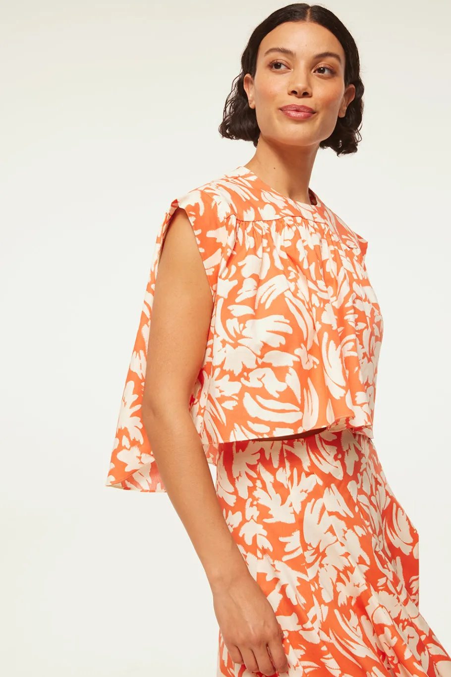 MISA Los Angeles Tops|Matching Sets>ALINA TOP Patmostangerine