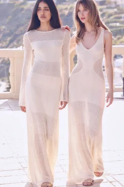 MISA Los Angeles Honeymoon|Knit>ALLISON DRESS Ivory