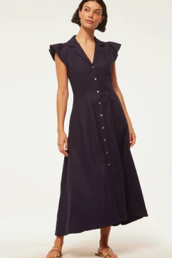 MISA Los Angeles Midi|Dresses>ALMAZ DRESS Navylinen