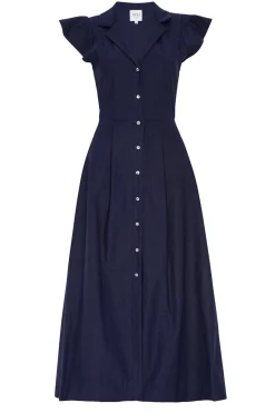 MISA Los Angeles Midi|Dresses>ALMAZ DRESS Navylinen