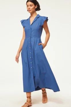 MISA Los Angeles Midi|Dresses>ALMAZ DRESS Bluelinen