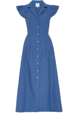 MISA Los Angeles Midi|Dresses>ALMAZ DRESS Bluelinen