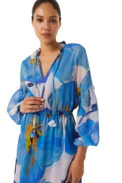 MISA Los Angeles Wedding Guest|Long-sleeve>AMATA DRESS Bluepoppy