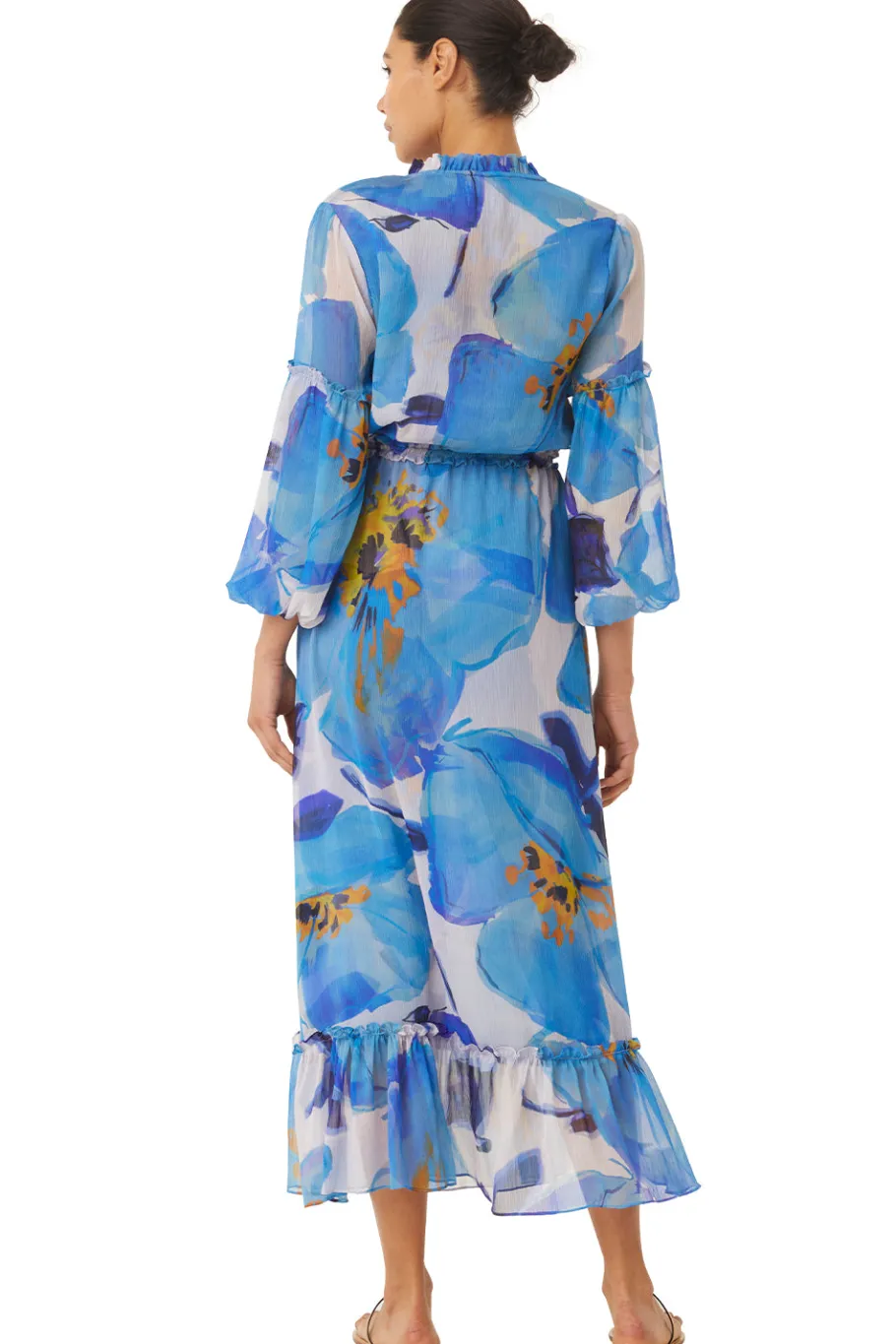 MISA Los Angeles Wedding Guest|Long-sleeve>AMATA DRESS Bluepoppy