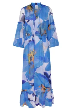 MISA Los Angeles Wedding Guest|Long-sleeve>AMATA DRESS Bluepoppy