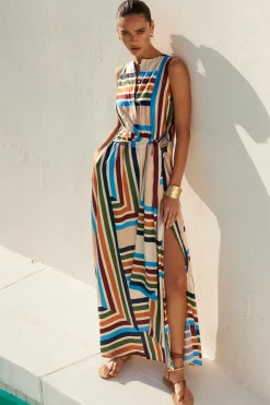 MISA Los Angeles Wedding Guest|Misa Classics>ANABELLA DRESS Sanmiguelstripe