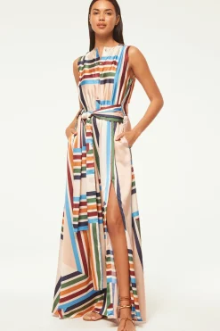 MISA Los Angeles Wedding Guest|Misa Classics>ANABELLA DRESS Sanmiguelstripe