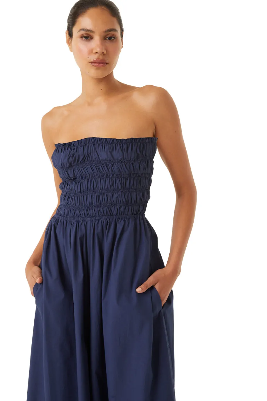 MISA Los Angeles Jumpsuits & Rompers|Jumpsuits & Rompers>ANDREA JUMPSUIT Midnightbluepoplin