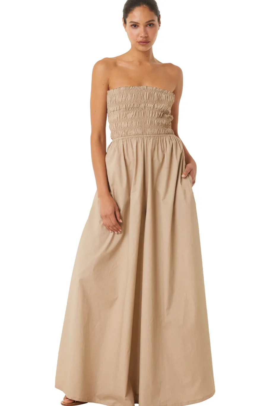 MISA Los Angeles Jumpsuits & Rompers|Jumpsuits & Rompers>ANDREA JUMPSUIT Sandsolidpoplin
