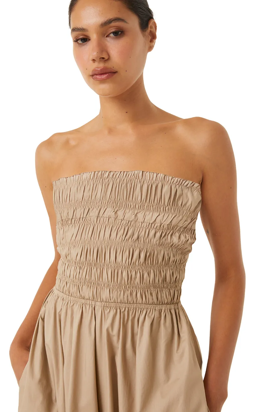 MISA Los Angeles Jumpsuits & Rompers|Jumpsuits & Rompers>ANDREA JUMPSUIT Sandsolidpoplin