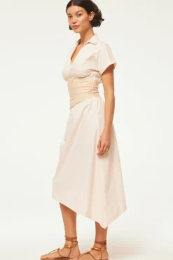 MISA Los Angeles Midi|Dresses>ANTONELLA DRESS Ivorylinenmix