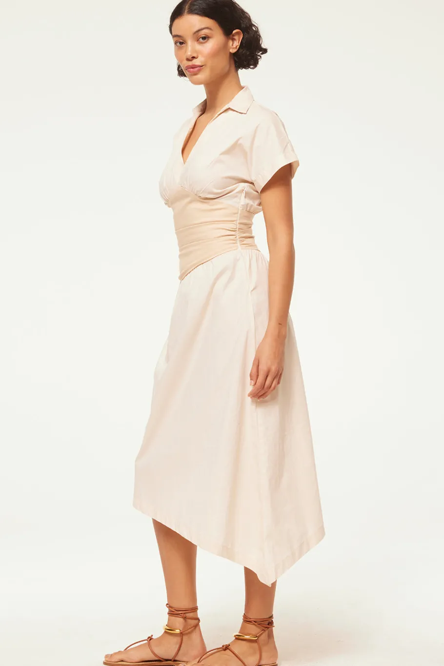 MISA Los Angeles Midi|Dresses>ANTONELLA DRESS Ivorylinenmix
