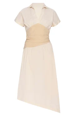 MISA Los Angeles Midi|Dresses>ANTONELLA DRESS Ivorylinenmix