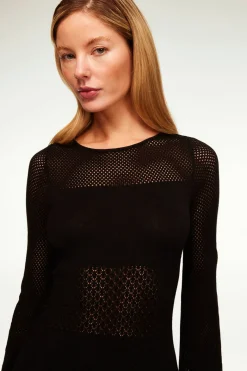 MISA Los Angeles Knit|Long-sleeve>ANU DRESS Blacklead