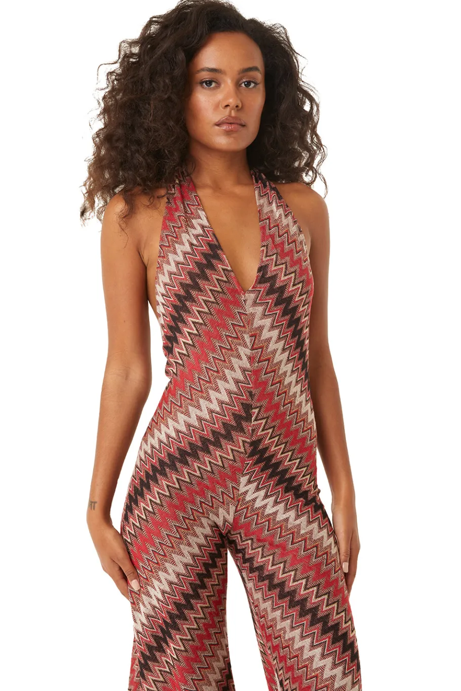 MISA Los Angeles Jumpsuits & Rompers|Jumpsuits & Rompers>ANYA JUMPSUIT Winterchevron