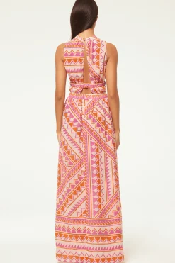 MISA Los Angeles Wedding Guest|Maxi>ARANITA DRESS Aperolgeo