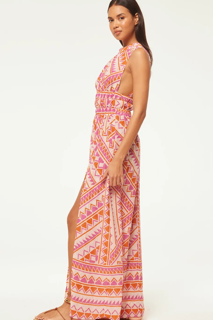 MISA Los Angeles Wedding Guest|Maxi>ARANITA DRESS Aperolgeo