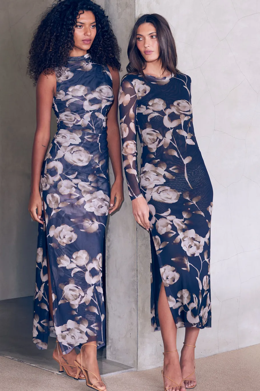 MISA Los Angeles Wedding Guest|Jersey & Mesh>ATHENA DRESS Fadedrosemesh