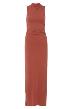 MISA Los Angeles Maxi|Dresses>ATHENA DRESS Brick