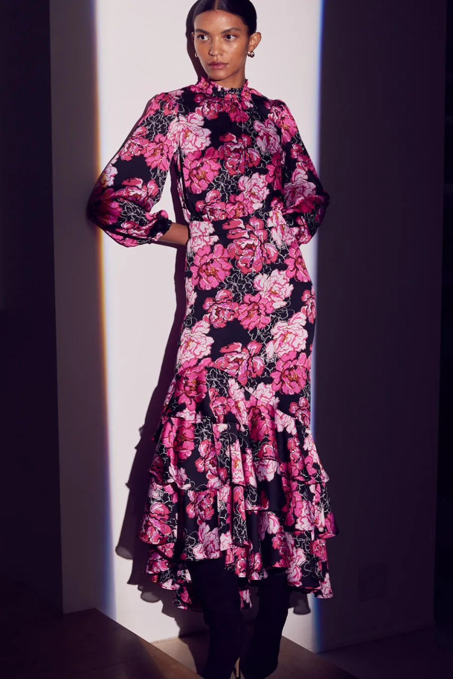 MISA Los Angeles Wedding Guest|Long-sleeve>AUDREY DRESS Pinkpeony