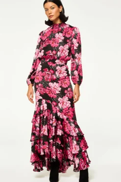 MISA Los Angeles Wedding Guest|Long-sleeve>AUDREY DRESS Pinkpeony