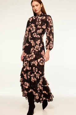 MISA Los Angeles Wedding Guest|Long-sleeve>AUDREY DRESS Auricflora