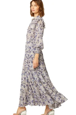 MISA Los Angeles Engagement Party|Long-sleeve>AYDENIZ DRESS Ceruleanfloral