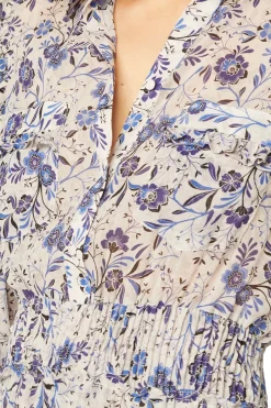 MISA Los Angeles Engagement Party|Long-sleeve>AYDENIZ DRESS Ceruleanfloral