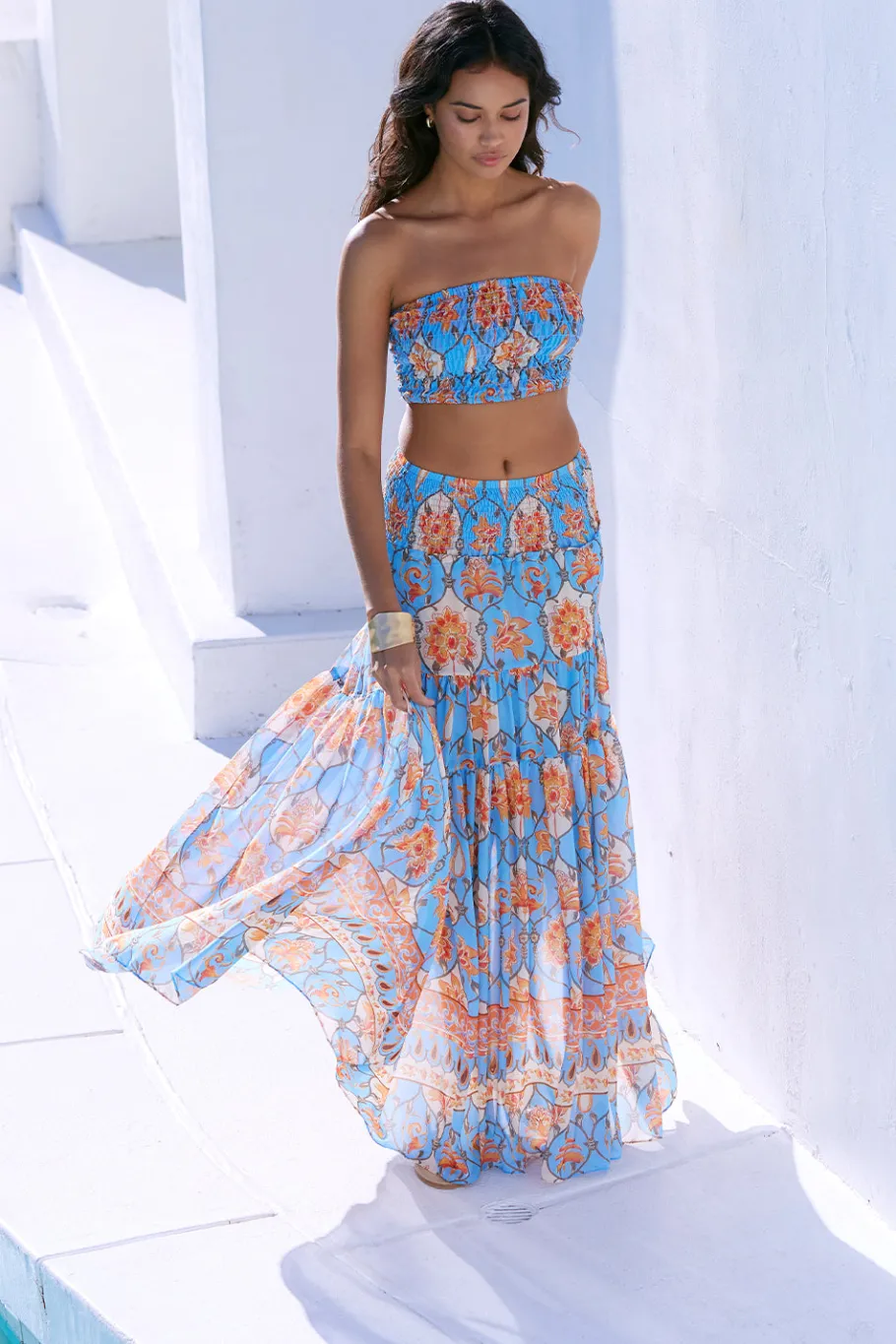 MISA Los Angeles Matching Sets|Skirts & Shorts>BAR SKIRT Cagedfloral
