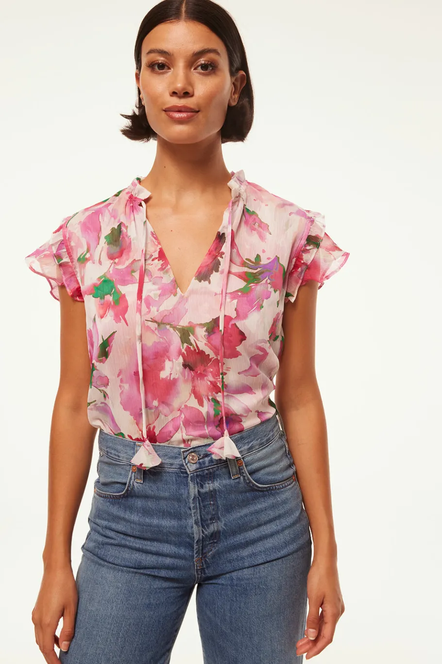 MISA Los Angeles Tops>BASIA TOP Gardenfuchsia