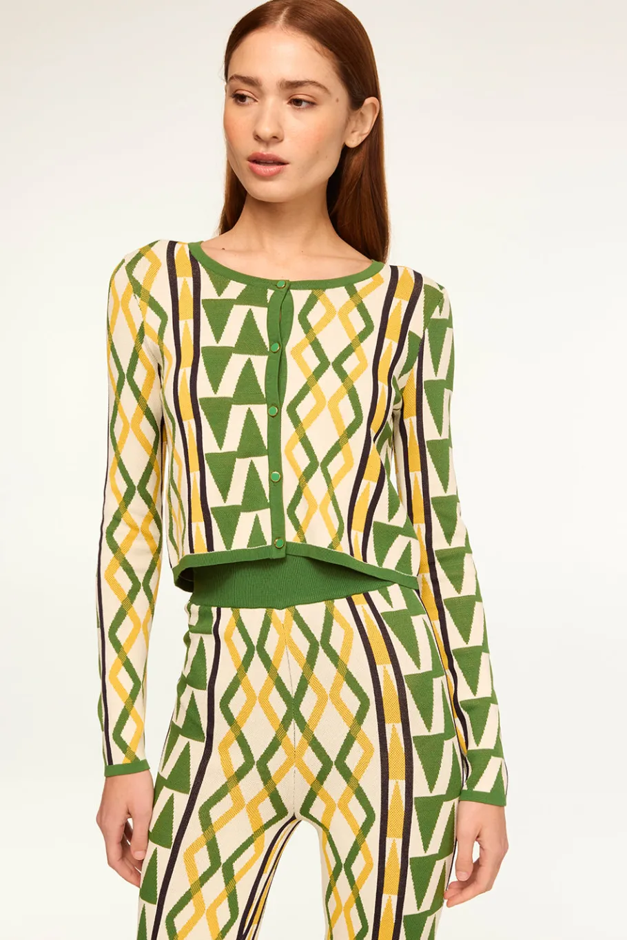 MISA Los Angeles Knits|Matching Sets>BATISTA CARDIGAN Limoncellogeojacquard