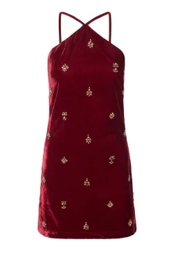 MISA Los Angeles Dresses>CAMILLE DRESS Garnetvelvet