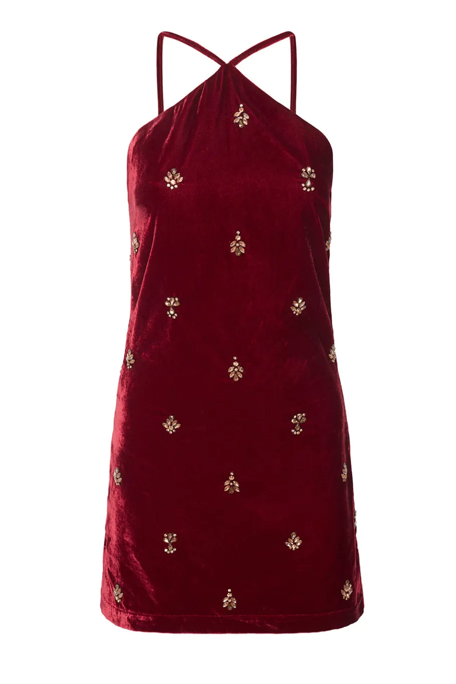 MISA Los Angeles Dresses>CAMILLE DRESS Garnetvelvet
