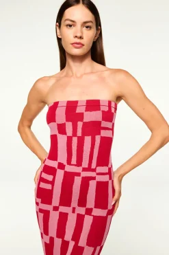 MISA Los Angeles Wedding Guest|Maxi>CANDICE DRESS Pinku0026red