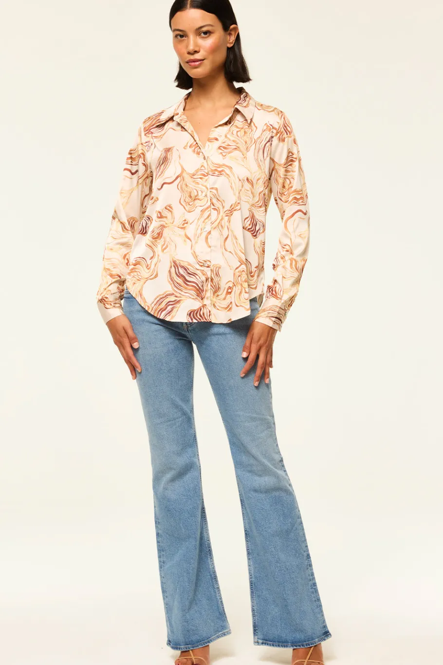 MISA Los Angeles Tops>CELINE TOP Goldenstrawsatin