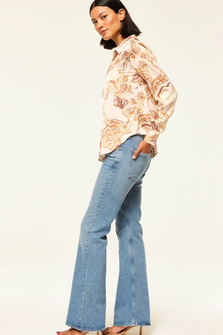 MISA Los Angeles Tops>CELINE TOP Goldenstrawsatin