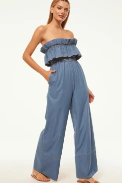 MISA Los Angeles Jumpsuits & Rompers|Jumpsuits & Rompers>CHARLIE JUMPSUIT Bluechambray
