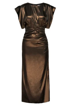 MISA Los Angeles Wedding Guest|Midi>CHARLIZE DRESS Burnishedbronze