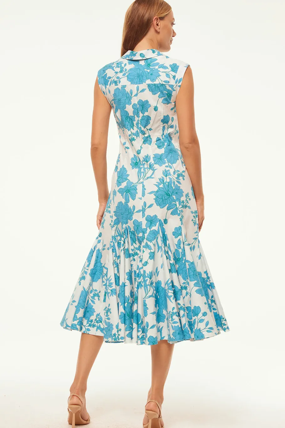 MISA Los Angeles Engagement Party|Midi>CHARLOTTE DRESS Turquoiseflorapoplin