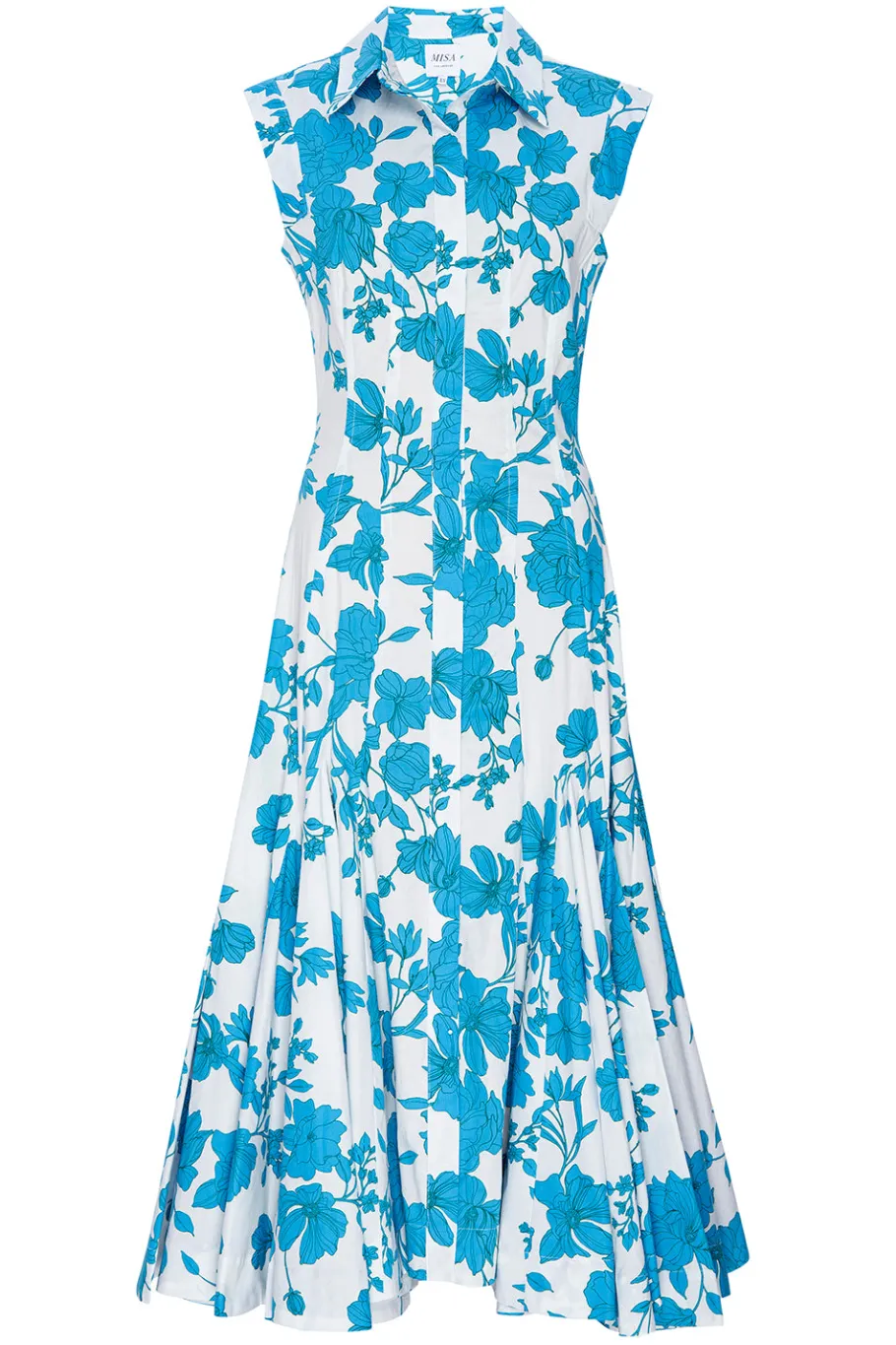 MISA Los Angeles Engagement Party|Midi>CHARLOTTE DRESS Turquoiseflorapoplin