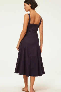MISA Los Angeles Midi|Dresses>CHERISH DRESS Navylinen