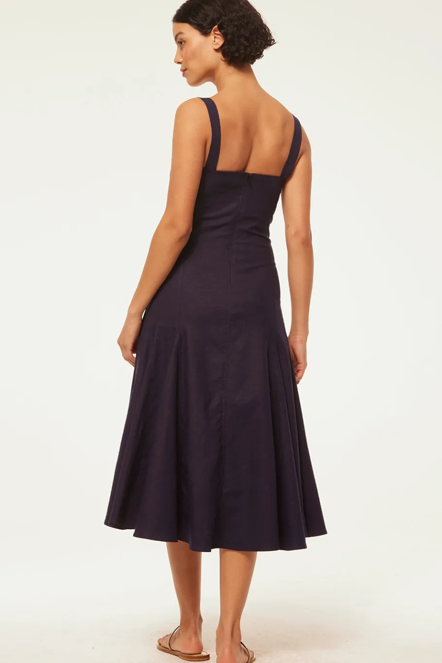 MISA Los Angeles Midi|Dresses>CHERISH DRESS Navylinen