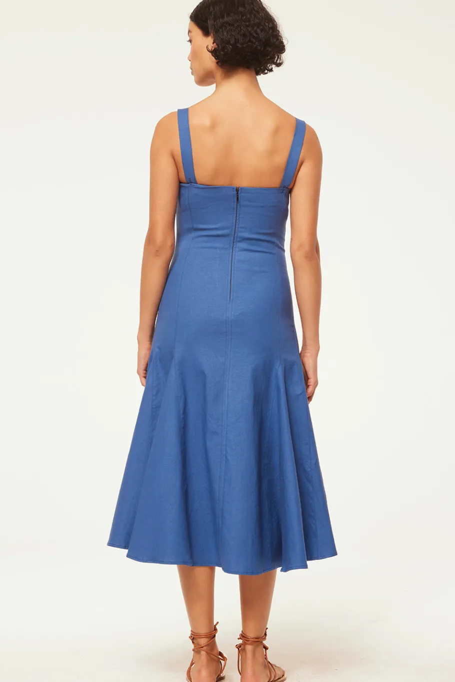 MISA Los Angeles Midi|Dresses>CHERISH DRESS Bluelinen